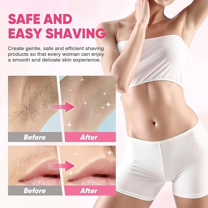 2-in-1 Rechargeable Electric Razor for Women - Painless Bikini, Underarm & Body Hair Trimmer, Waterproof